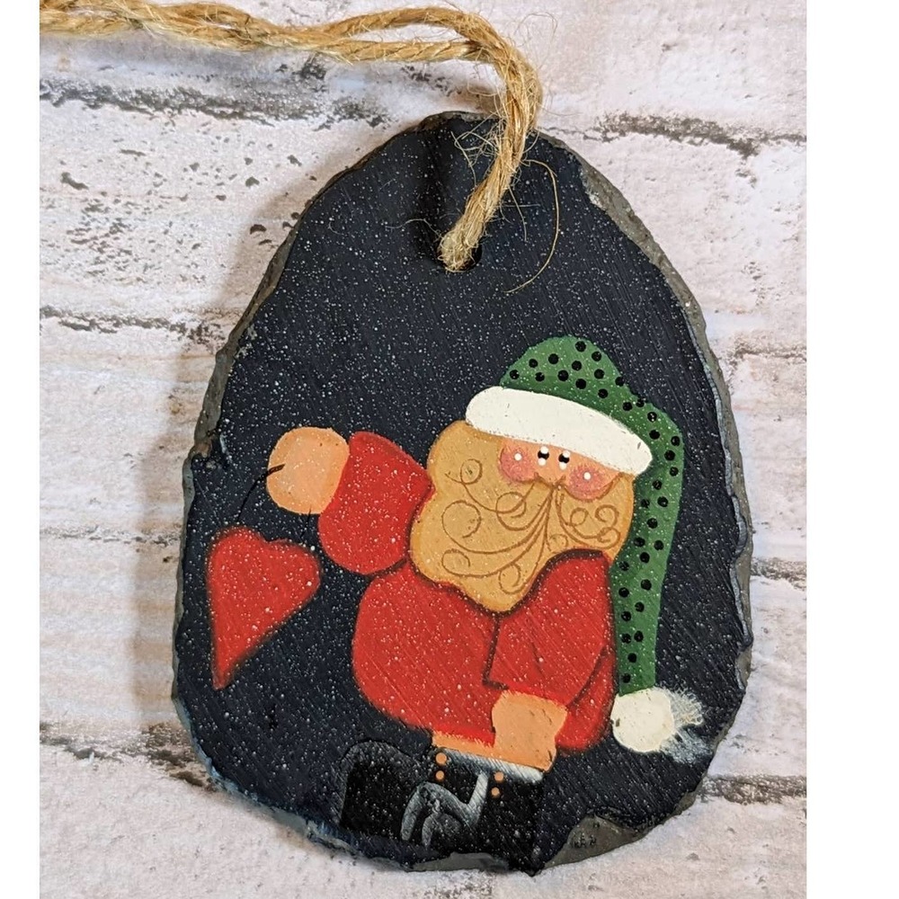 Santa on Stone -Christmas Decor